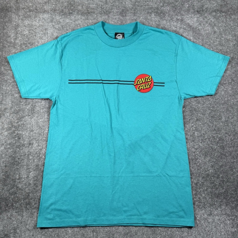 NWT Santa Cruz T-Shirt Men's Medium Teal Dot Logo Short Sleeve Skater
